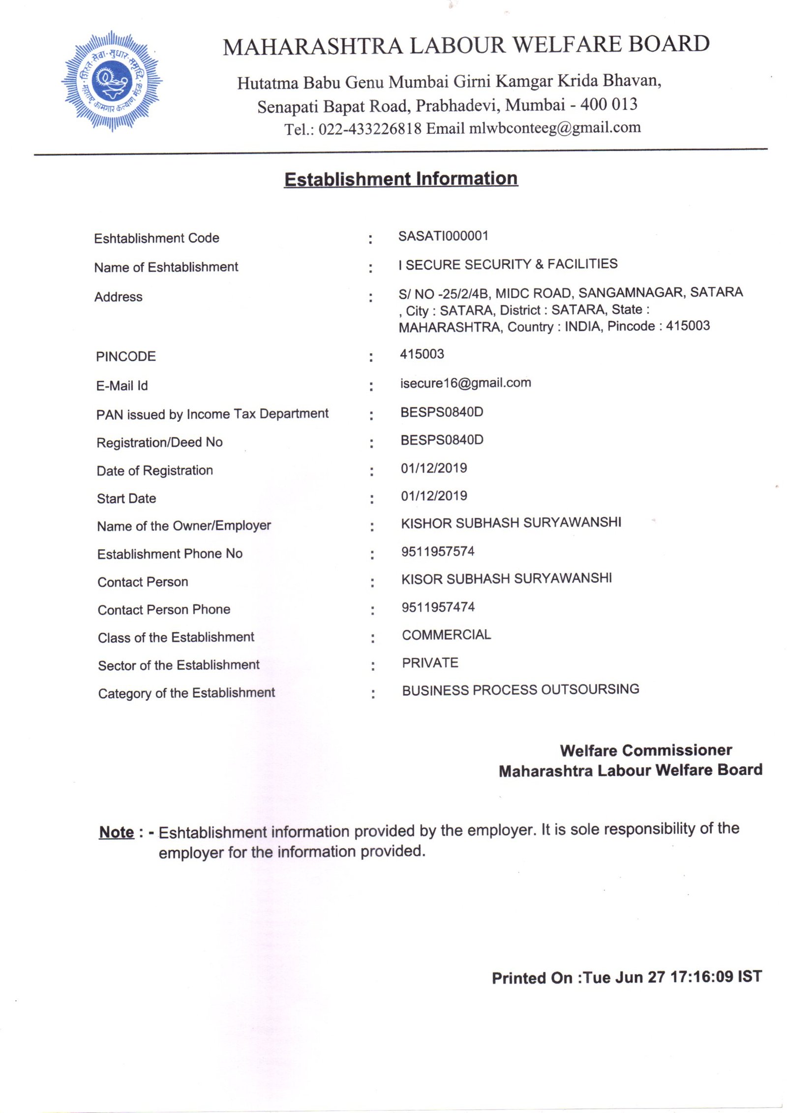 Labour Welfare Board Registration
